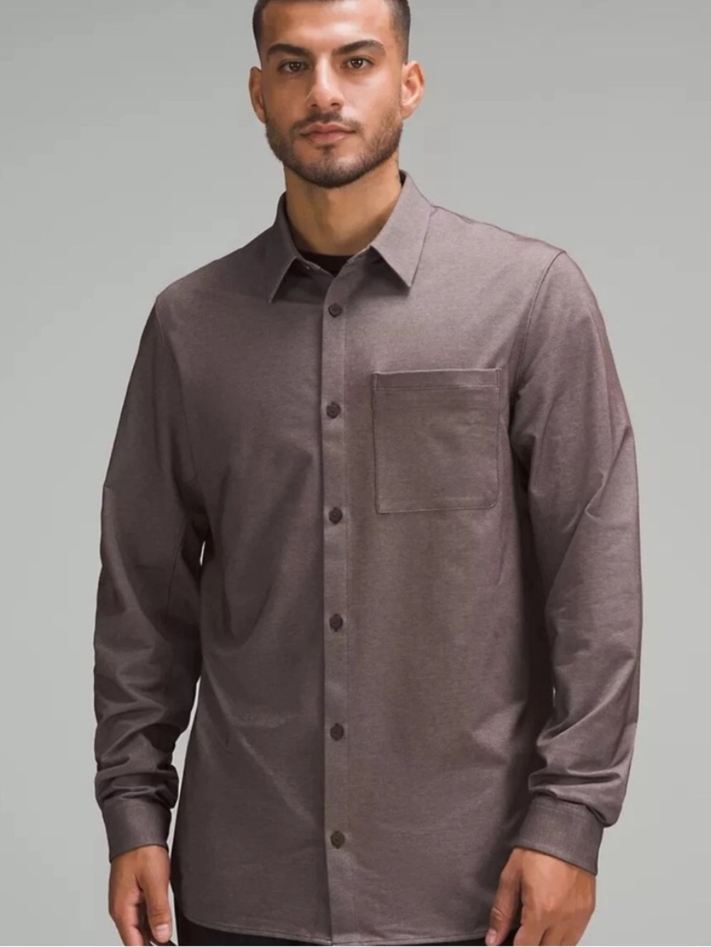 Lululemon Commission Long Sleeve Shirt Button Down Espresso Brown Men’s Size XL